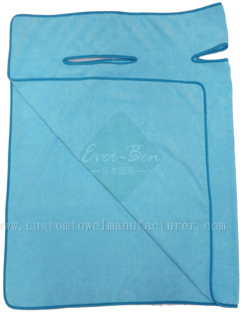 China Bulk personalised dressing gown kids bath towel manufacturers bulk Blue Body Drying Bathroom Kids Poncho Towel Gowns Factory